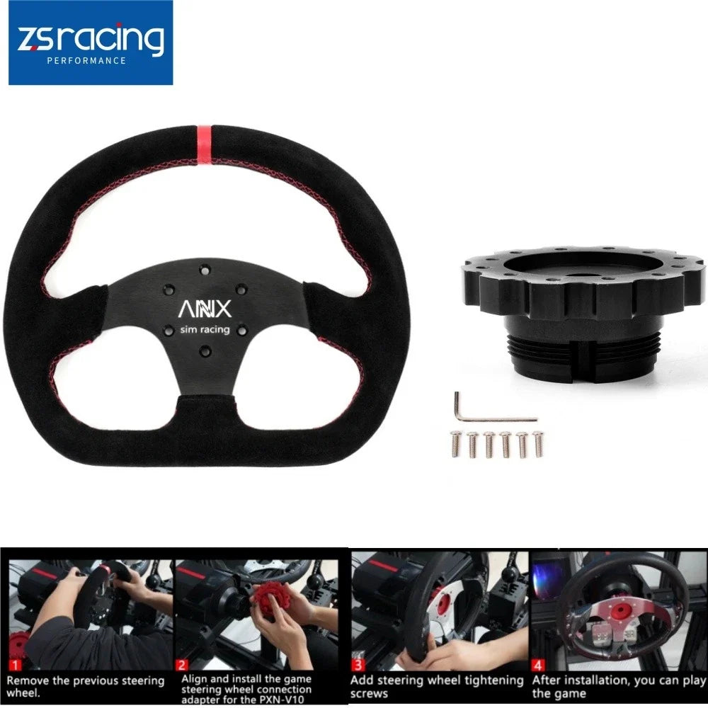 Suede Leather Steering Wheel for PXN V10