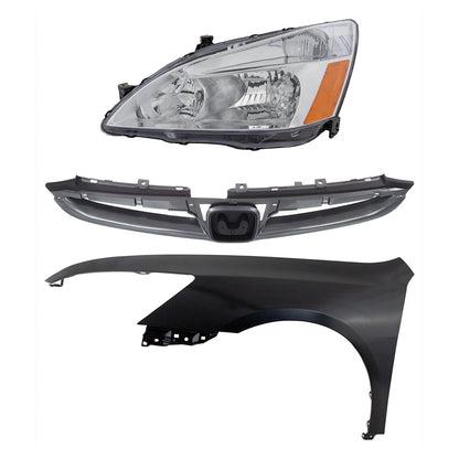 Headlight Kit for Honda Accord (2006–2007) Left Assembly Halogen CAPA