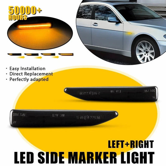 2X Fender Side Marker Light LED for BMW 7 Series E65 E66 E67 (2002–2008)