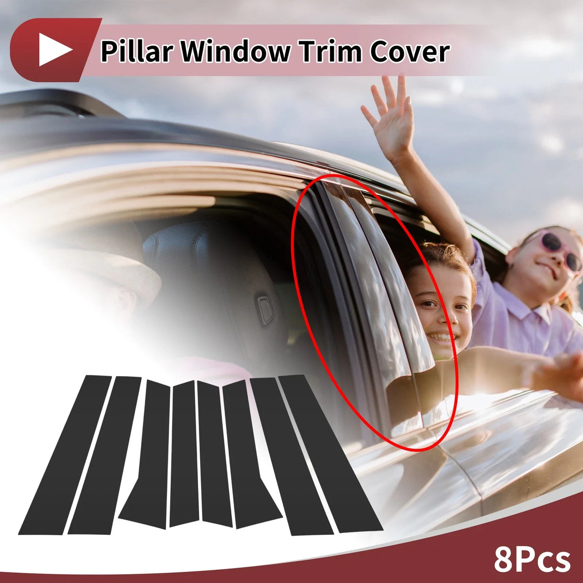 Door Pillar Window Trim for Audi Q7 (2006–2015) Black Left Right