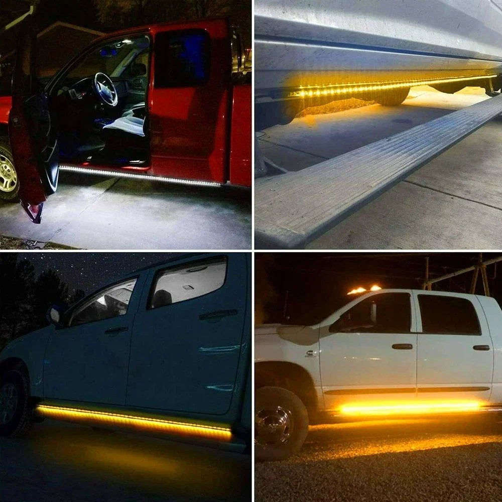 LED Running Board Lights for Chevy Dodge GMC Ford Trucks (Crew Cab)