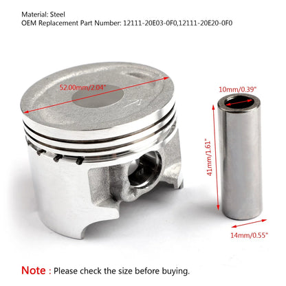 Piston Kit 52.00mm for Suzuki Burgman AN-125 (1995–2000) 12111-20E03-0F0