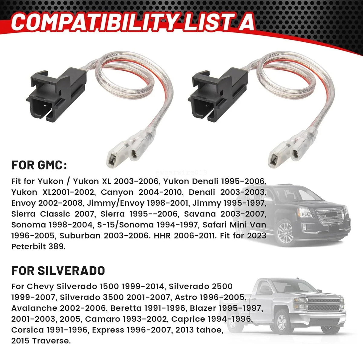 4-Pack Speaker Cable Connectors for Chevy Silverado 1500 (1999–2014)