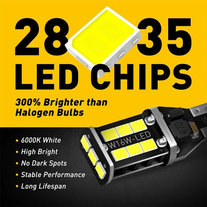 2X LED Backup Reverse Light Bulbs for Car (912, 921, T15, W16W)