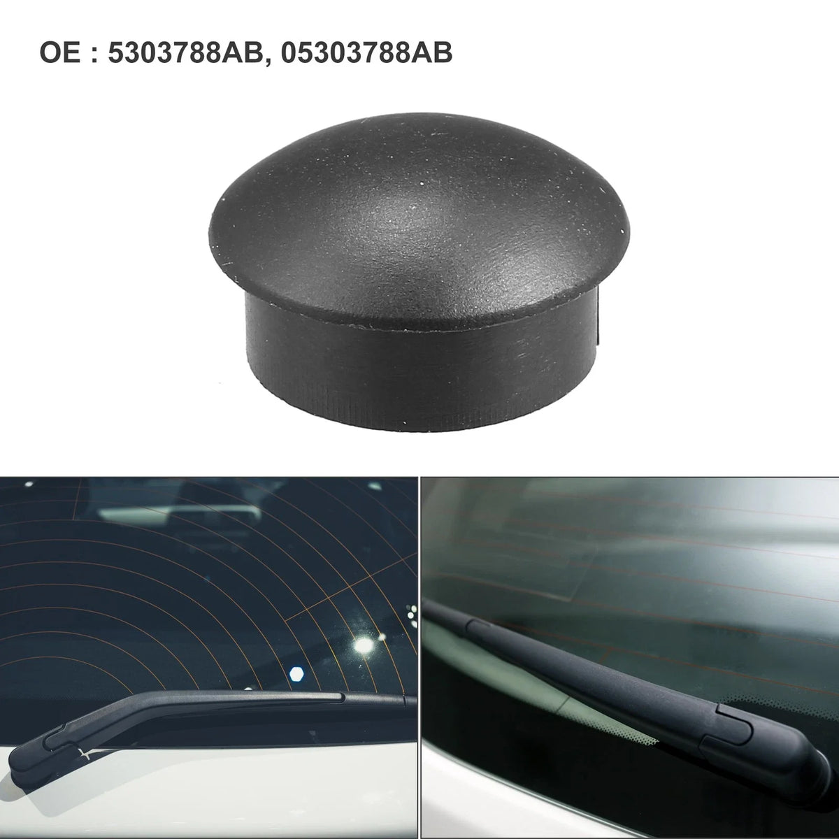 Rear Windshield Wiper Arm Nut Cover Cap for Jeep Compass (2007–2017) Black