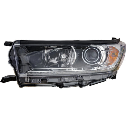 Headlight for Toyota Highlander (2017–2018) Driver Side with Halogen Bulbs