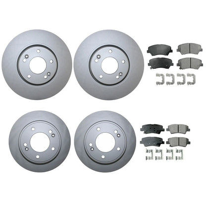 Akebono ProACT Ceramic Brake Pads & Disc Rotors Kit for Kia Forte5 2014-2020