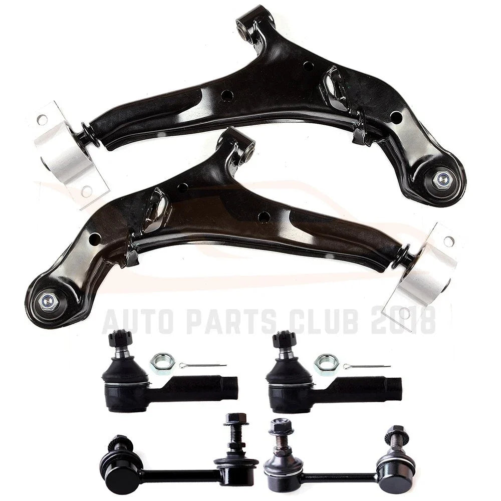 Set of 6 Front Lower Control Arms and Tie Rods for Nissan Maxima (2000–2003)