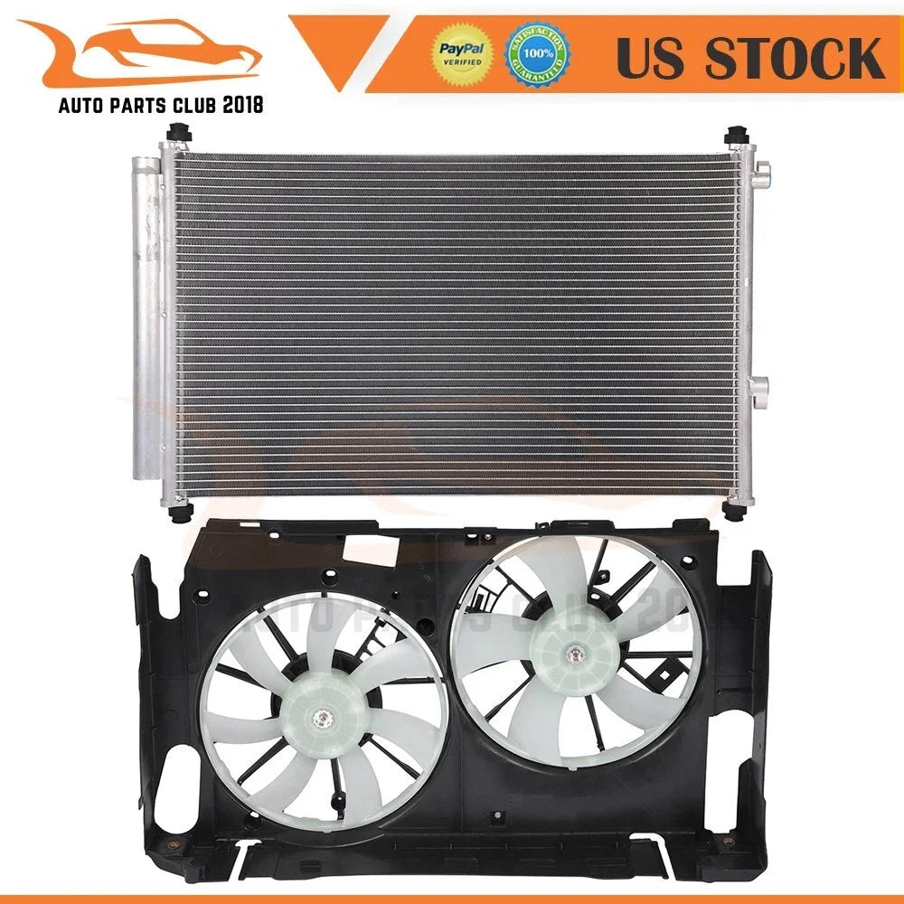 AC condenser and cooling fan assembly for Toyota RAV4 (2009–2012)