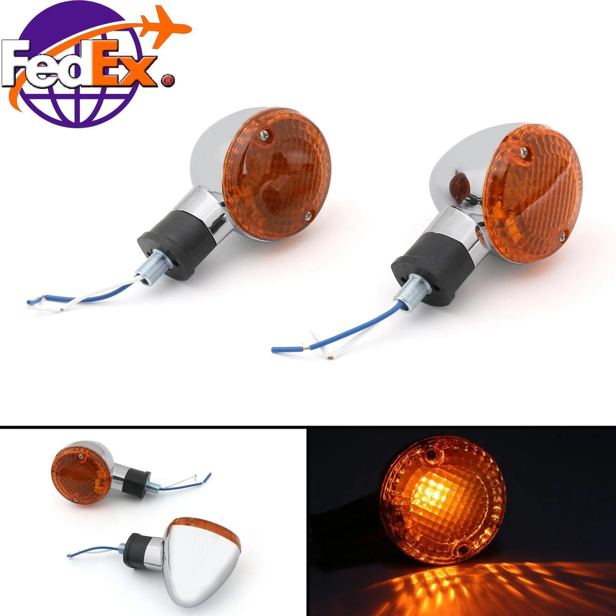 Turn Signal Bullet Lights for Kawasaki Vulcan 800, Yamaha Road Star (1996–2009)