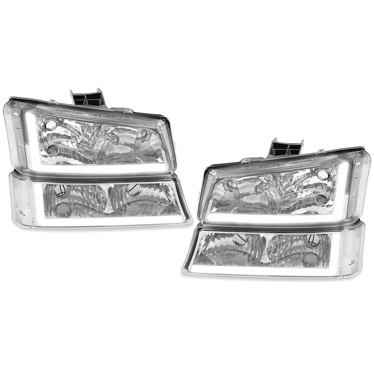 LED Headlights & Bumper Lights Set for 2003-2006 Chevy Silverado 1500 2500 3500