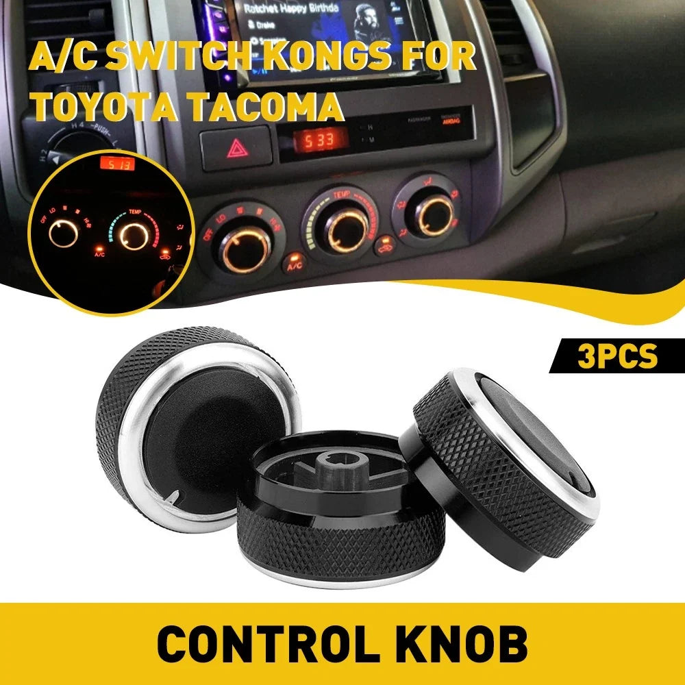 Set of 3 A/C Control Knobs for Toyota Tacoma (2005-2015)