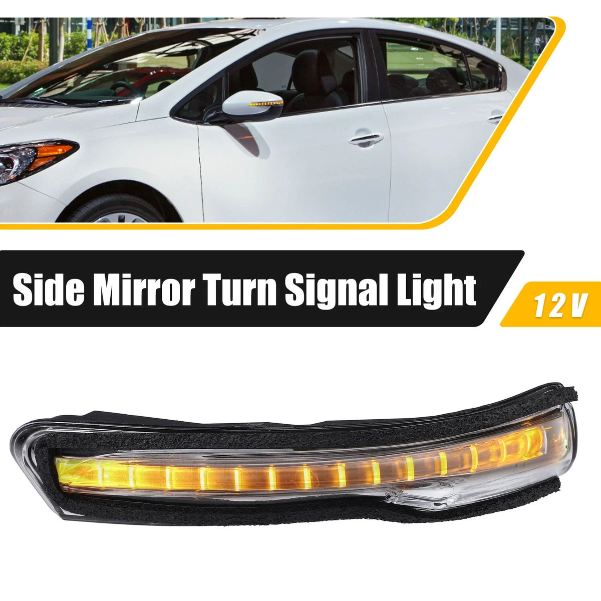 LED Left Side Mirror Turn Signal Amber Light for Kia Forte Forte5 (2014–2018)
