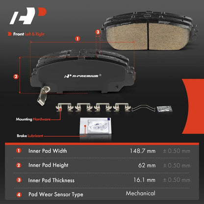 Ceramic Front Brake Pads Set for Honda Civic (2017 to 2020) - 4 Pads