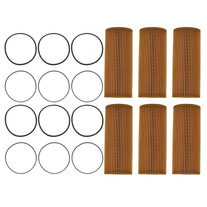 6PCS Oil Filter for Audi A4 A6 Q5 S4 S5 Porsche Cayenne (2005–2018) 06E115562C
