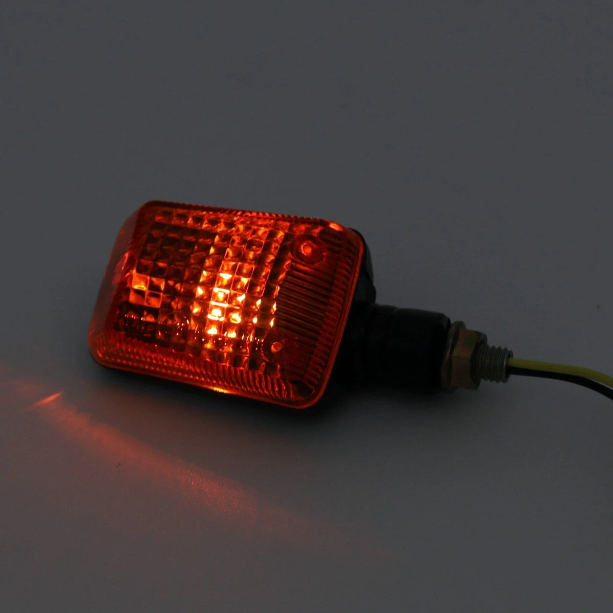 2X Amber Lens Motorcycle Turn Signal Blinkers - Universal Fit