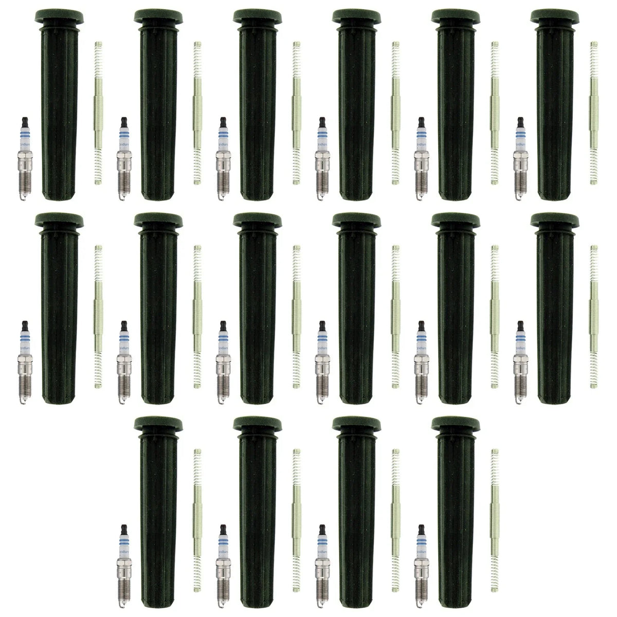 Set of 16 Double Iridium Spark Plugs & NGK Coil Boot Kit for Ram 1500 2500 (2002–2023)