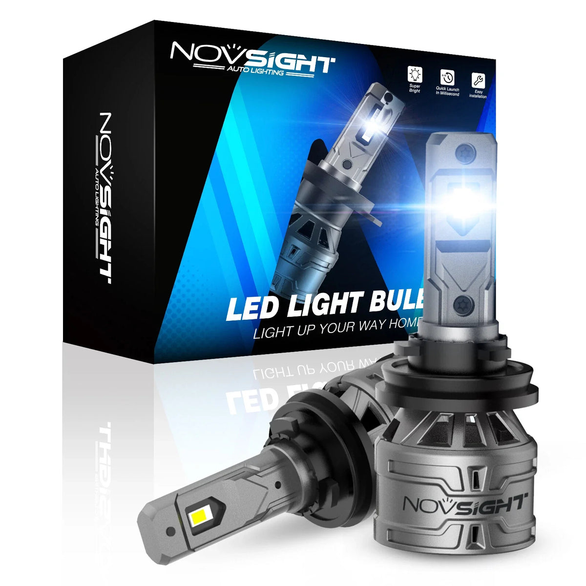 High Low Beam 9012 LED Headlight Bulbs - 6500K 60W (Set of 2)
