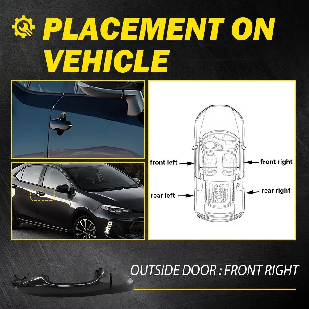 Passenger Side Exterior Door Handle for Front Right - Toyota Corolla 2014-2019