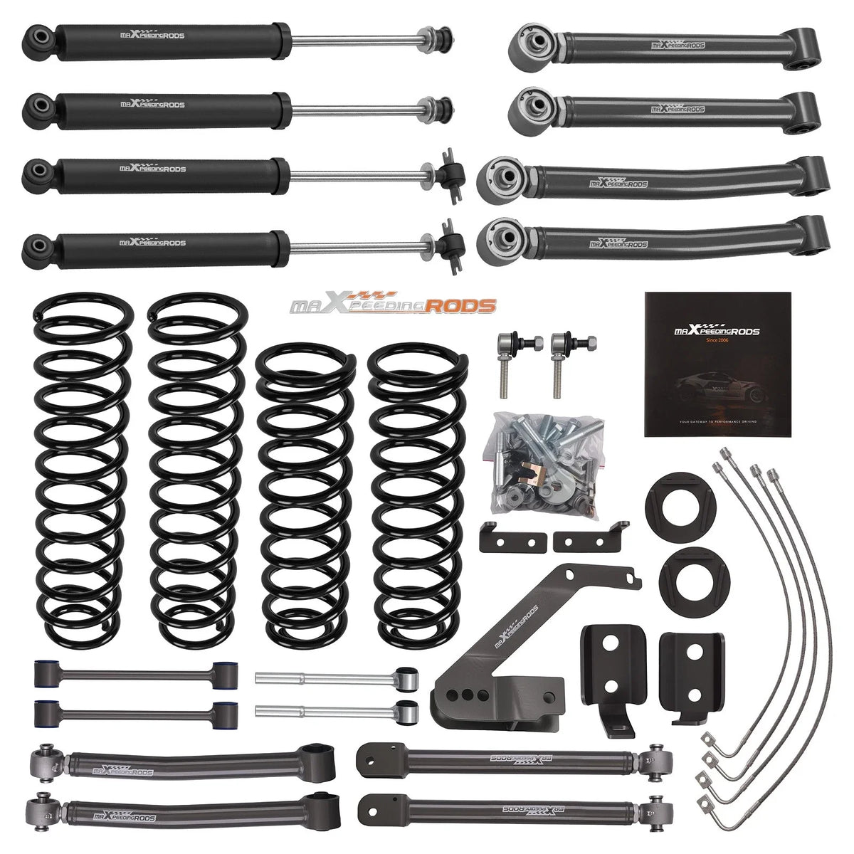 4" Lift Kit with Shocks & Sway Bar for Jeep Wrangler JK 4 Door (2007–2018)