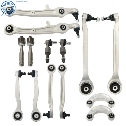 14-Piece Set of Upper Lower Control Arms Tie Rods for Bentley GTC 2004-2019