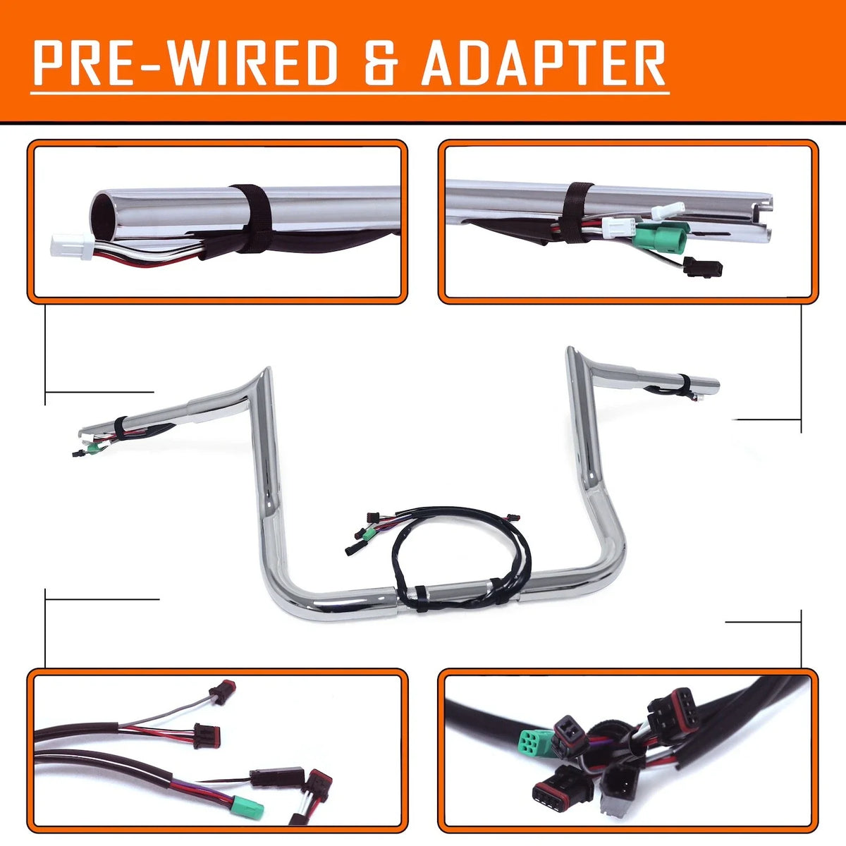 14" Miter Cut Prewired Handlebar for Harley Street Glide/Electra Glide (2014–2015)