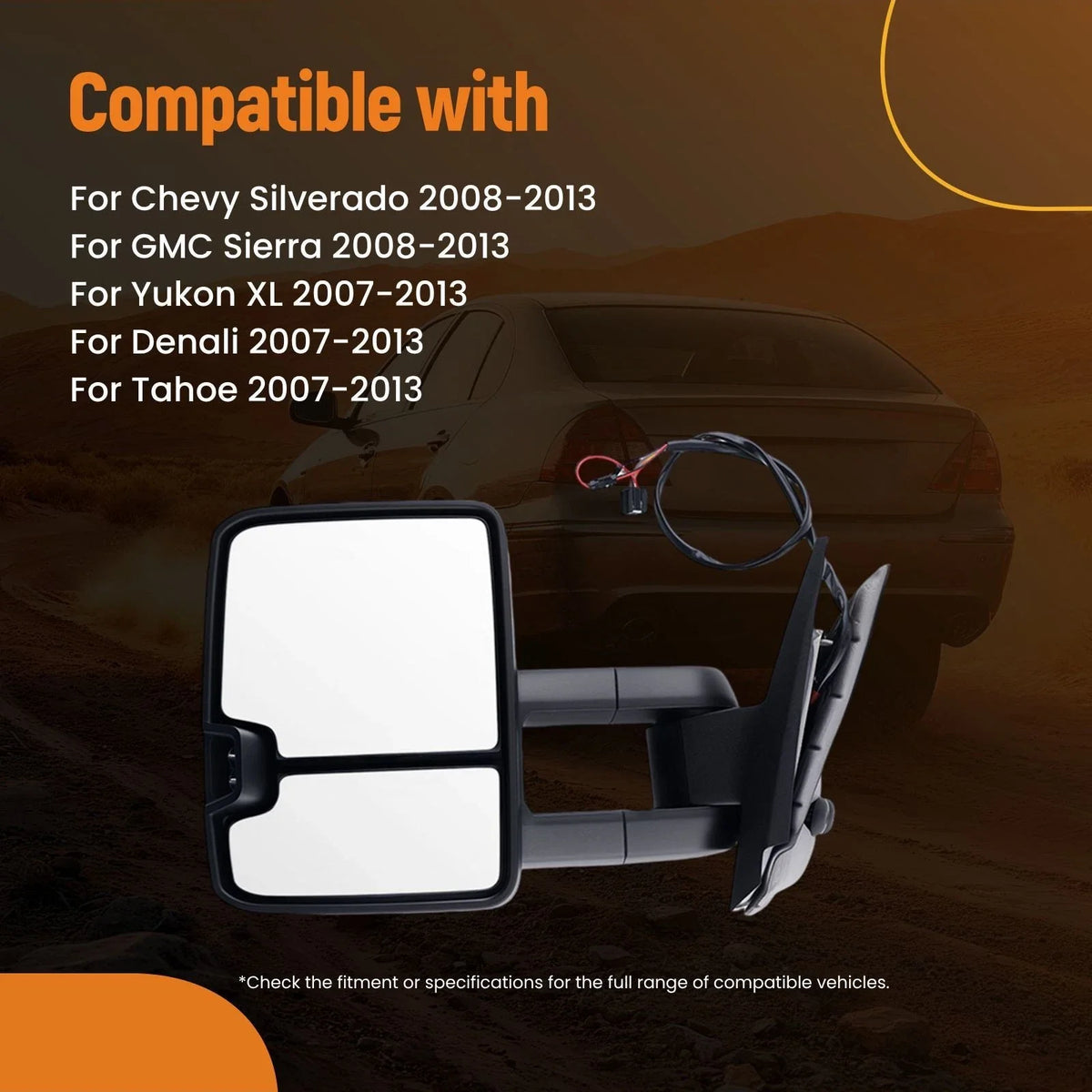Side View Mirror Heated Power Towing for 2007–2013 Chevy Avalanche