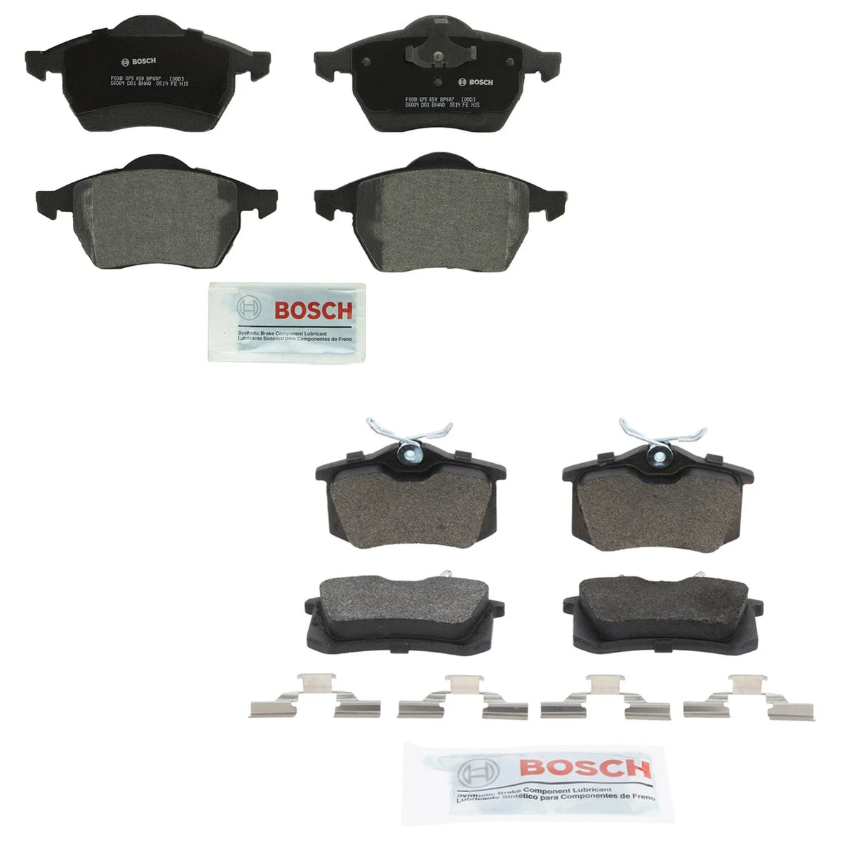 Set of 4 Bosch Quietcast Disc Brake Pads for Beetle Jetta TT