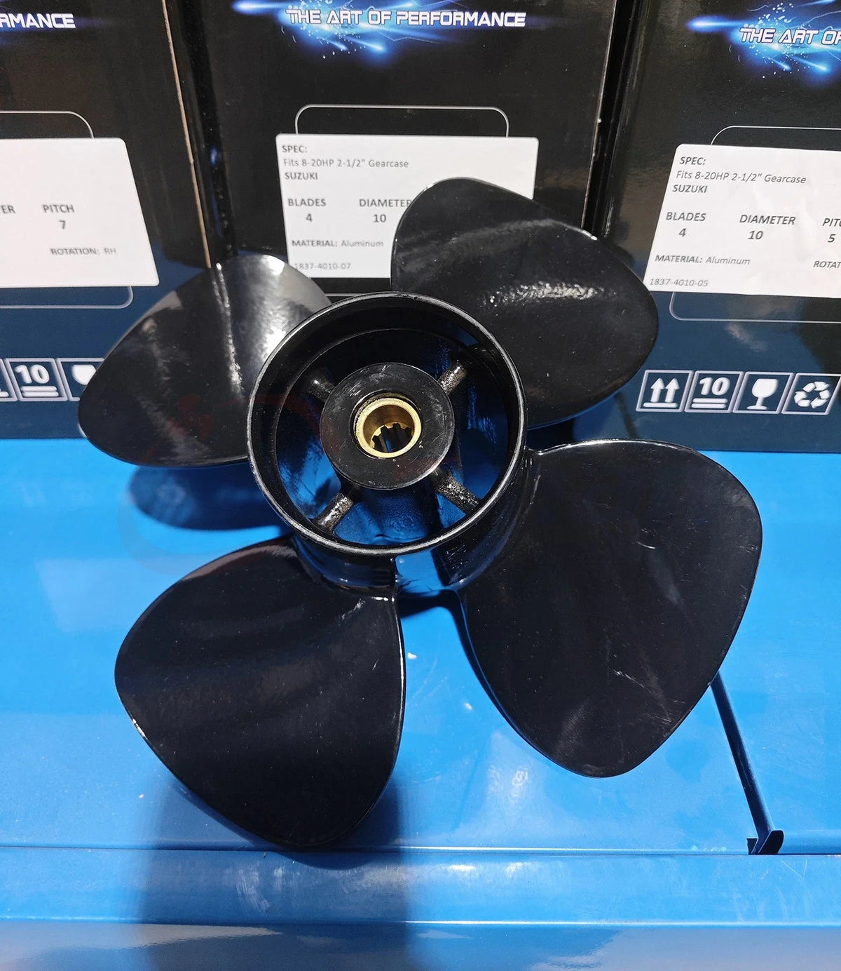 10" Aluminum Propeller for Suzuki 8-20HP Motor (4 Blades, 10 Tooth)