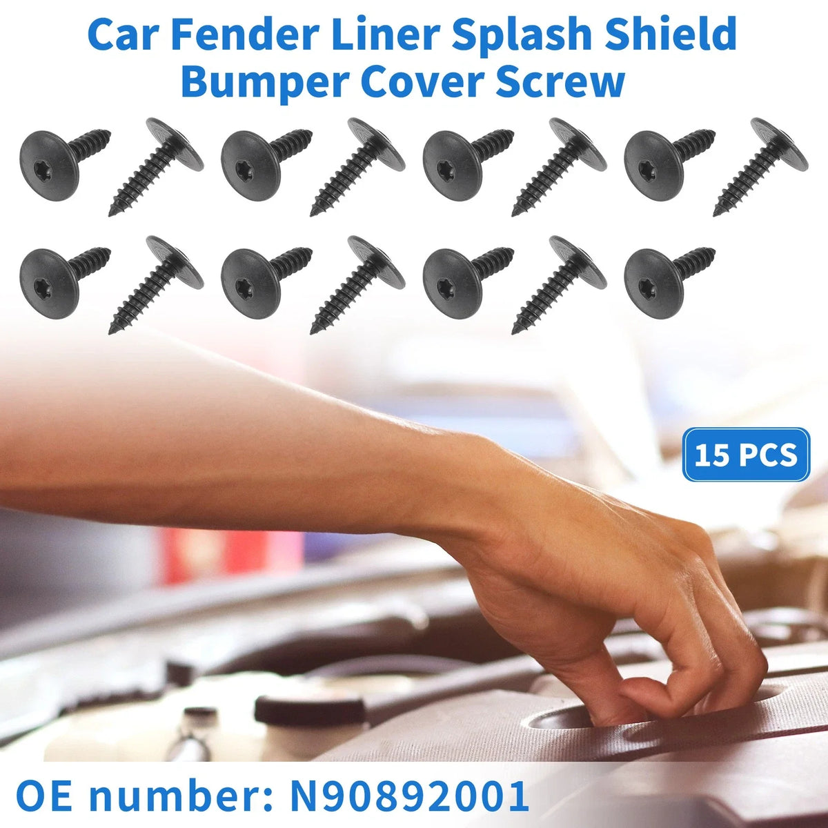 15 Pcs Fender Liner Splash Shield Bumper Cover Screw for Audi A4 (1996–2016)