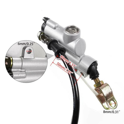 Motorcycle Hydraulic Rear Brake Caliper Kit w/ Master Cylinder