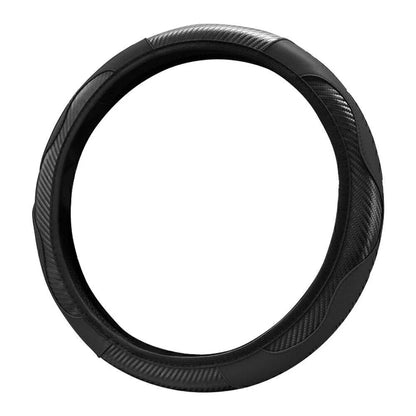 Microfiber Leather Steering Wheel Cover (15") - Black for Car SUV