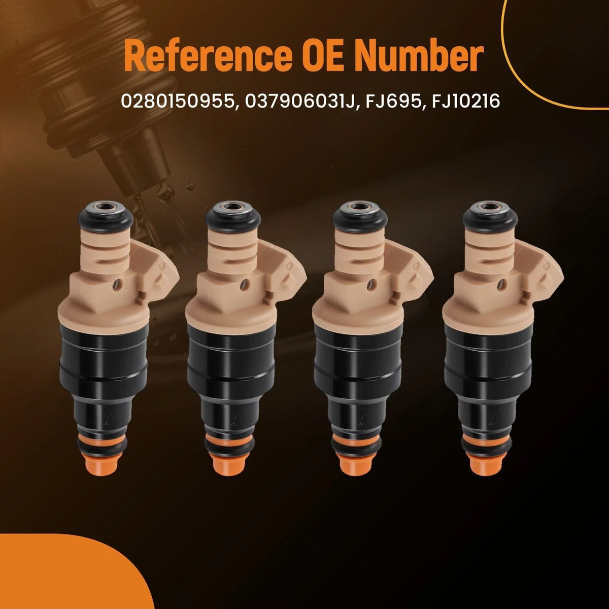 4 Piece Fuel Injector for Volkswagen Jetta Sedan 2.0L (1993–1999) Top Feed