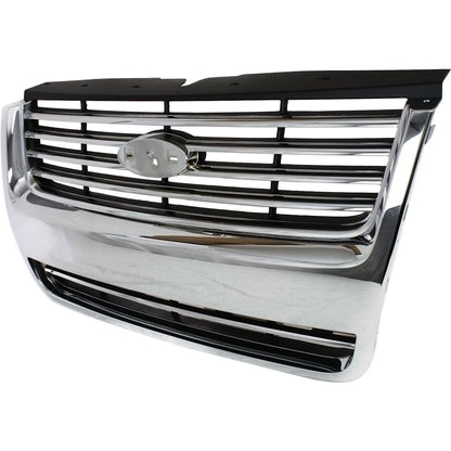 Grille for Ford Explorer (2006–2010) Chrome Shell w/ Black Insert