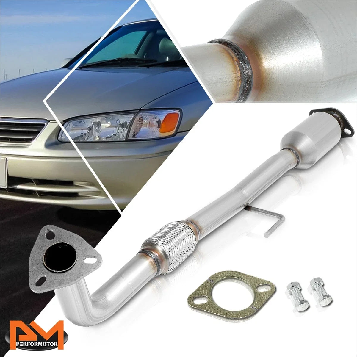 Catalytic Converter Exhaust Flex Pipe for 1997-2001 Toyota Camry/Solara