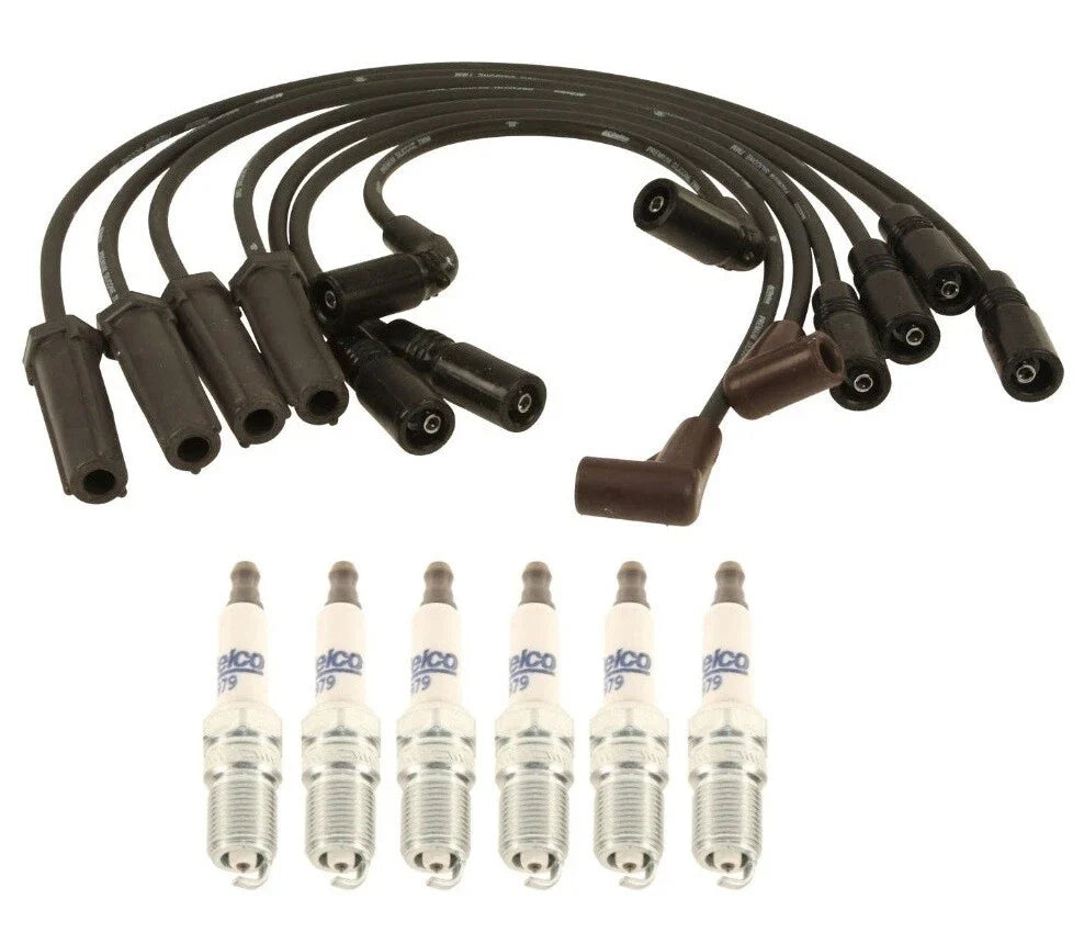 Set of 6 ACDelco Platinum Spark Plugs & Ignition Wire Set for Chevy 4.3 V6