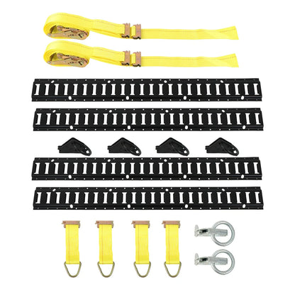 Set of 4 E Track Tie Down Rail Kit for Trailers & Vans (Adventure Ready)