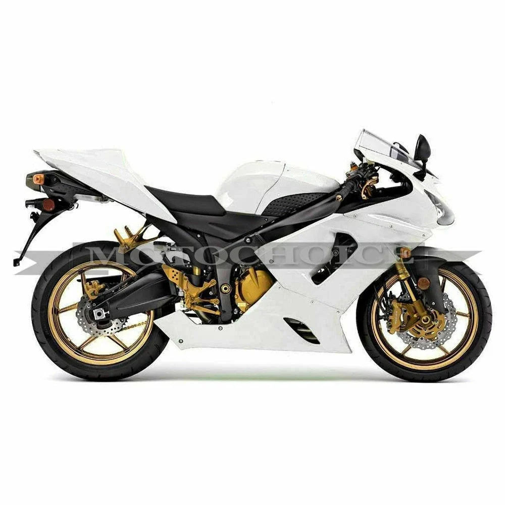 Fairing Kit for Kawasaki Ninja ZX6R (2005–2006) White Painted ABS Bodywork
