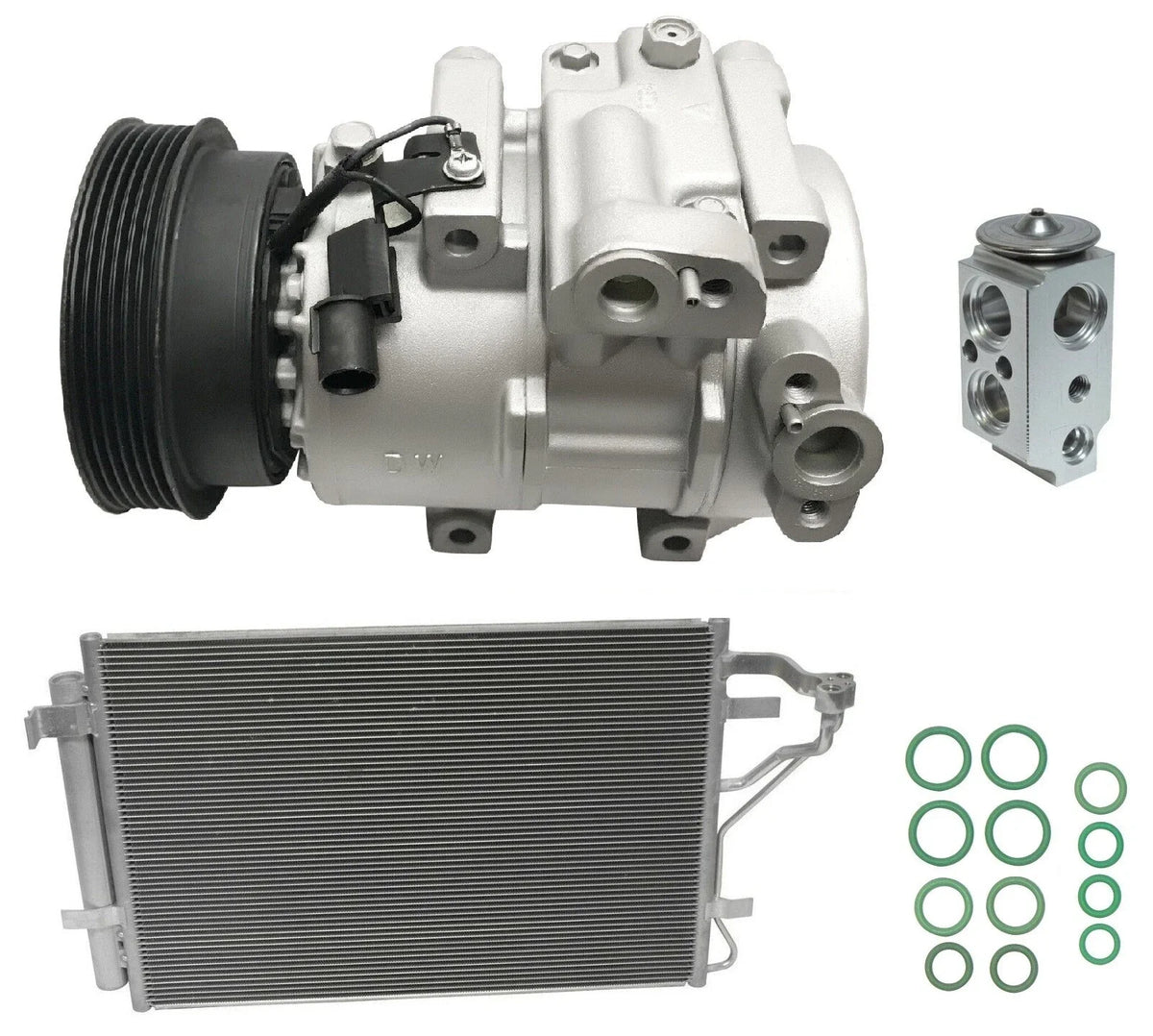 A C Compressor Kit With Condenser Replacement for Kia Forte (2013–2018)