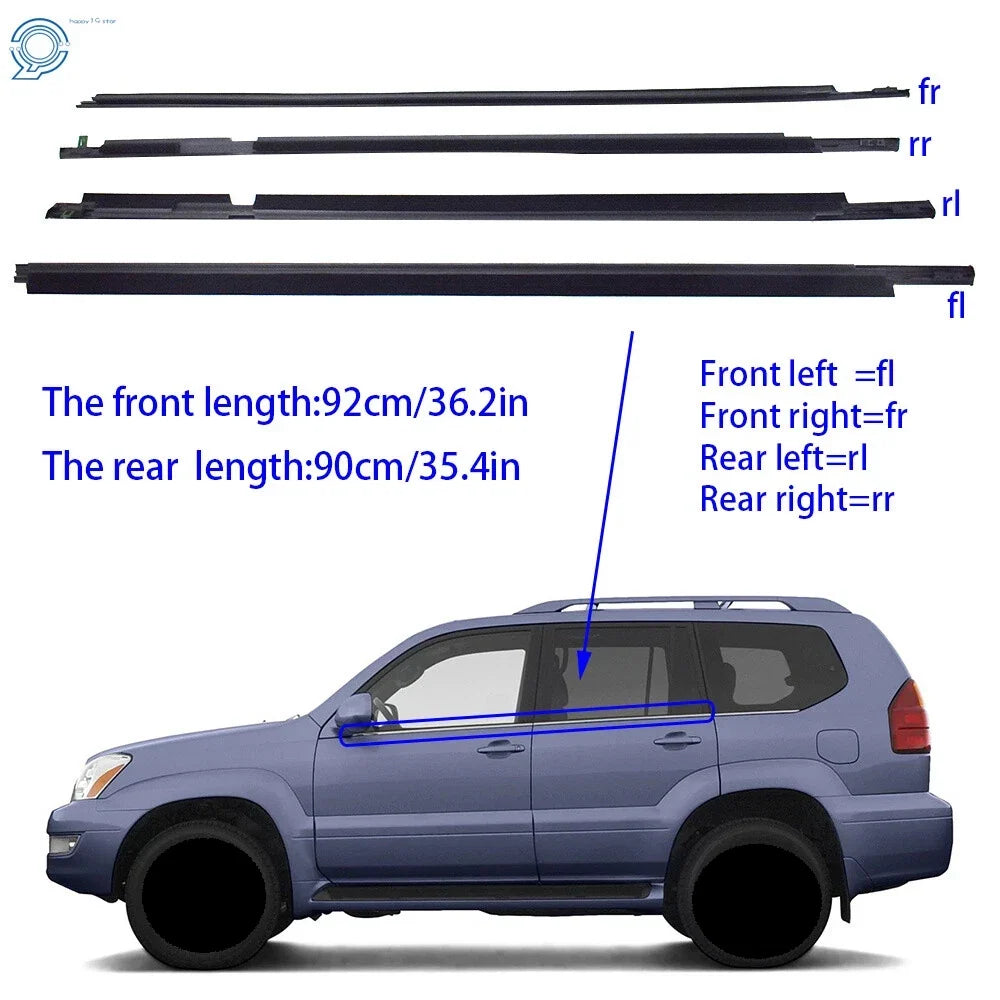 Weatherstrip Rubber Window Belt Moulding for Lexus GX470 (2003–2009)