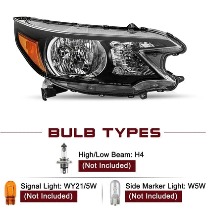 Halogen Headlight for Honda CR-V (2012–2014) Right Passenger Side
