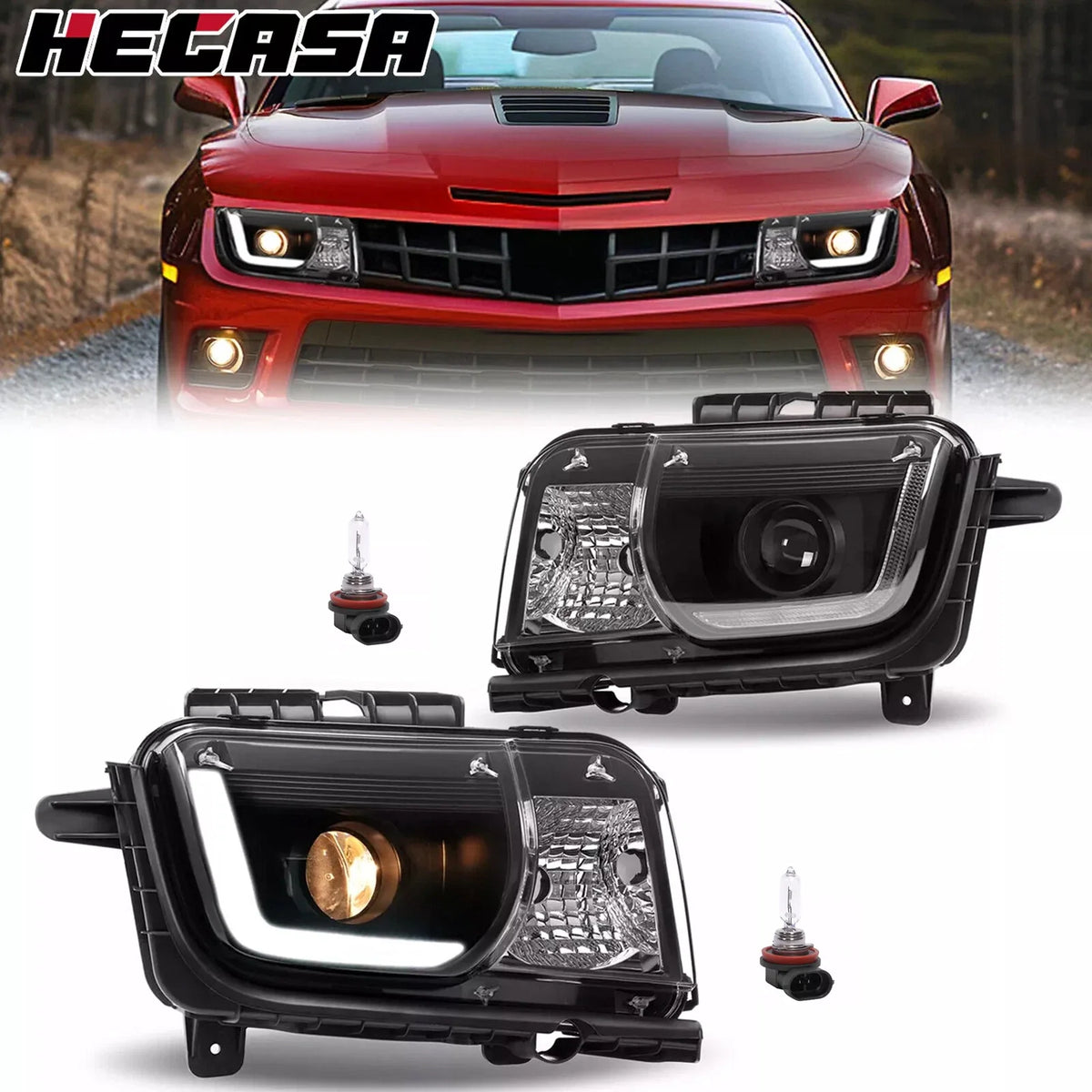 LED DRL Projector Headlights for 2010-2013 Camaro LH & RH