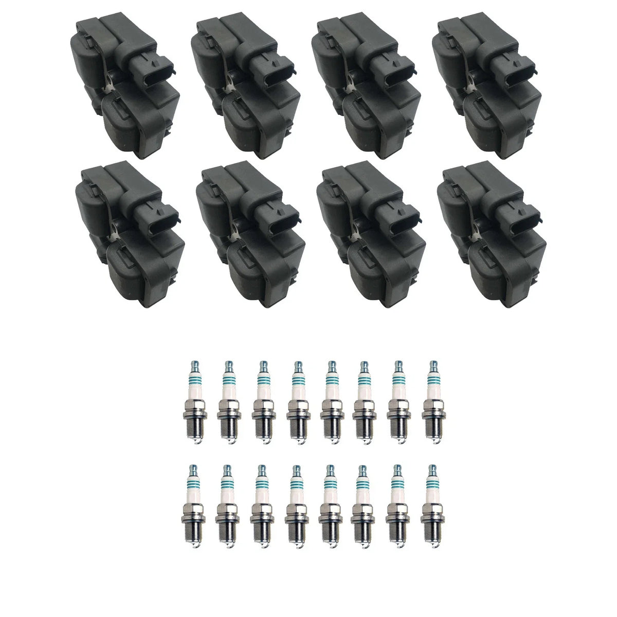 Set of 8 Ignition Coils & 16 Denso Iridium Spark Plugs for SLK55 AMG (2005–2009)