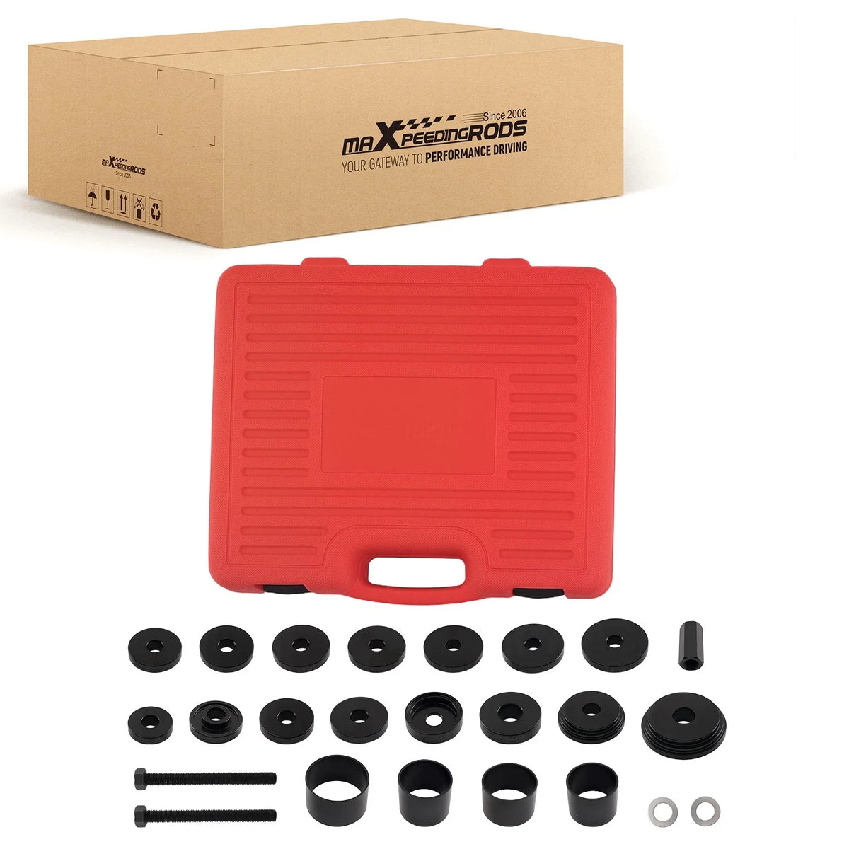 Front Wheel Drive Bearing Tool Kit for Universal Use (13 Bushings, 4 Sleeves)