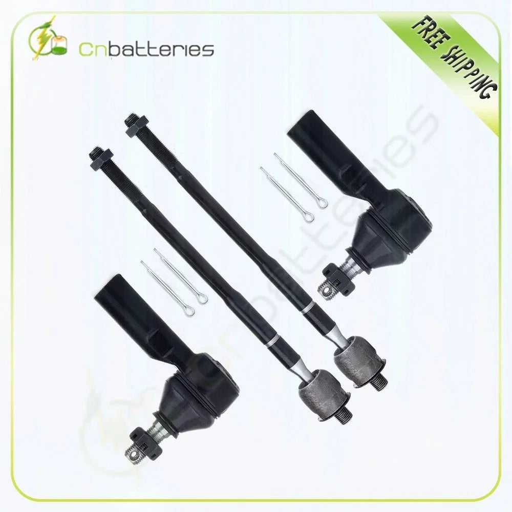 4-Piece Inner Outer Tie Rod Set for Chevy Prizm 1993-2002