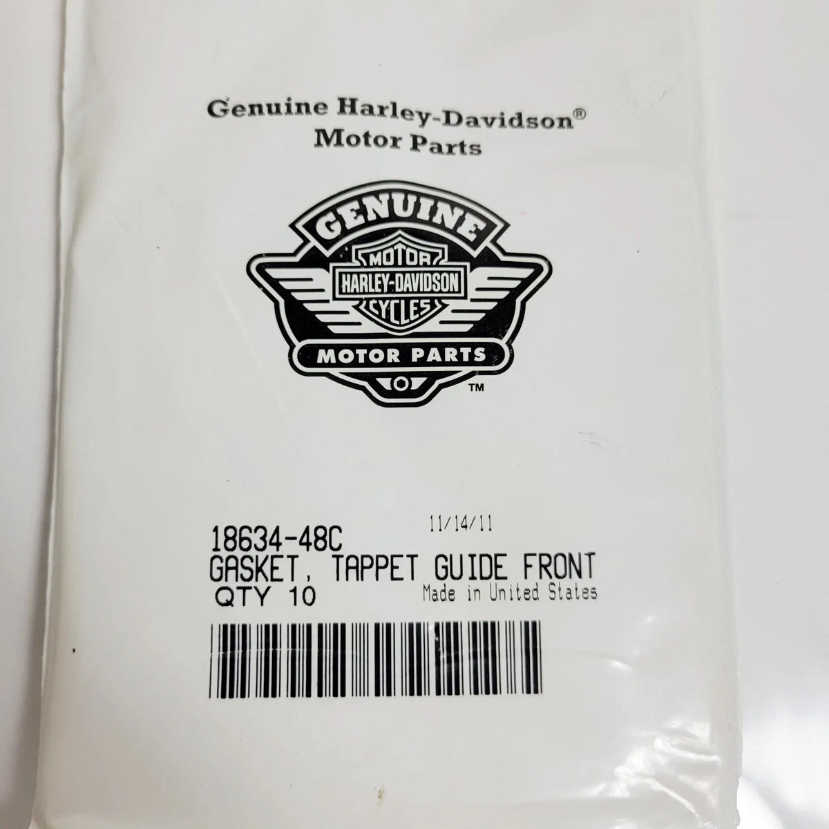 10-Piece Front Gasket Set for Tappet Guide - Harley-Davidson (OEM 18634-48C)