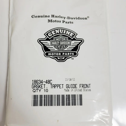10-Piece Front Gasket Set for Tappet Guide - Harley-Davidson (OEM 18634-48C)