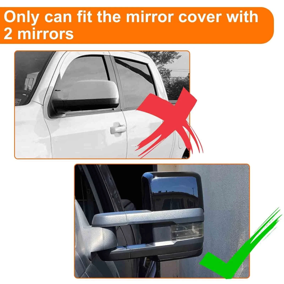 2014-2019 Chevy Silverado GMC Sierra Tow Mirror Cap Cover Pair
