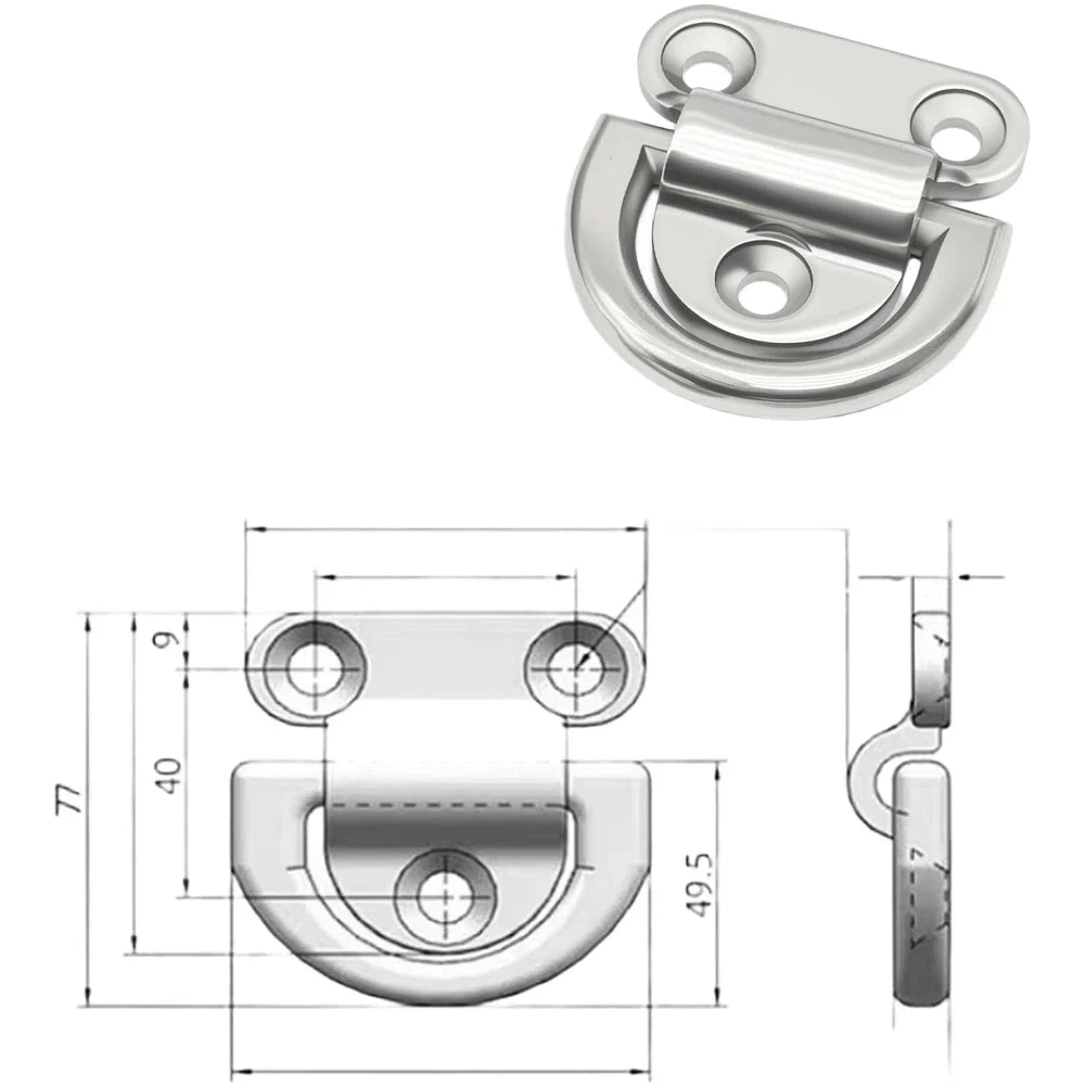 Stainless Steel D Ring for Outdoor Marine Use (Precision Cast)