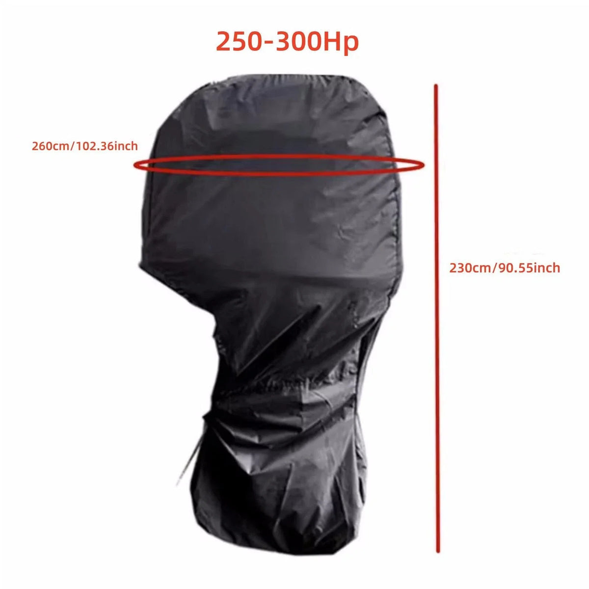 Waterproof Outboard Motor Cover for 250-300 HP Boat Engines (Full Coverage)